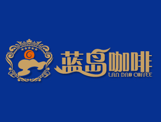 何錦江的藍島咖啡logo設(shè)計