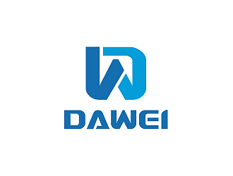 彭波的DaWei字母LOGO設(shè)計(jì)，酷炫簡潔，有力量感l(wèi)ogo設(shè)計(jì)