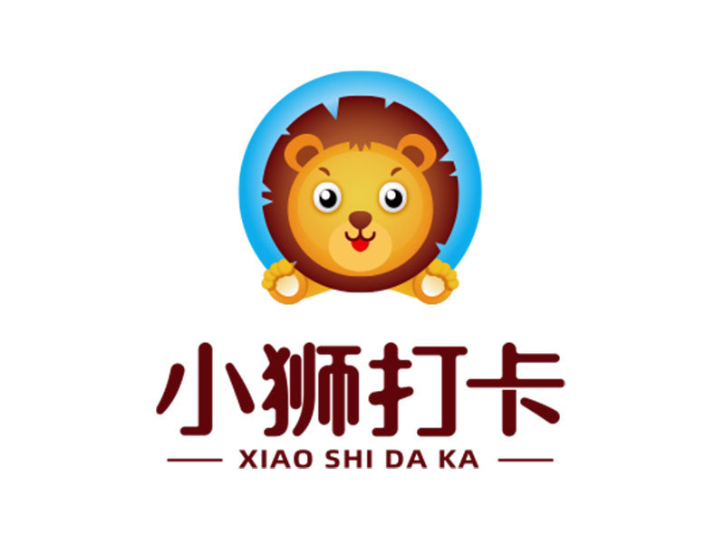 鐘炬的小獅打卡logo設(shè)計