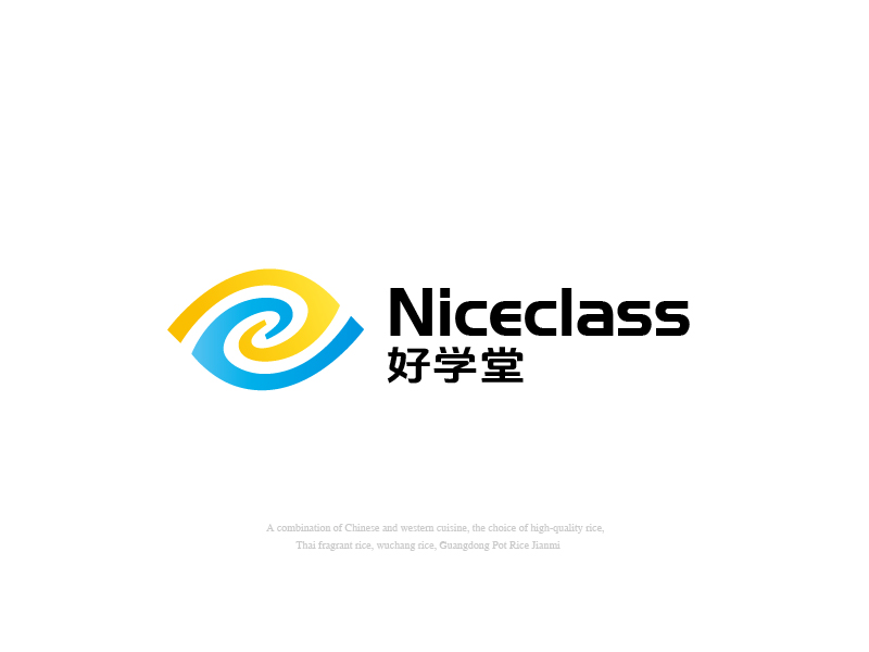 張俊的英文名字是“Niceclass ”，中文名字是“好學(xué)堂”logo設(shè)計(jì)