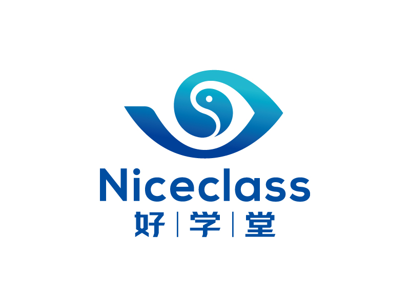 王濤的英文名字是“Niceclass ”，中文名字是“好學(xué)堂”logo設(shè)計